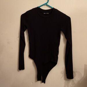 Black Long Sleeve Bodysuit.Zara